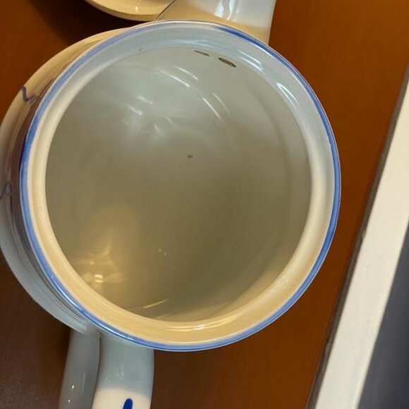 Wood and Sons Ellgreave White and Floral Blue Teapot Vintage Ironstone English - Picture 4 of 9